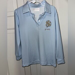 Cecil and Lou Light Blue Kids Long Sleeve Polo